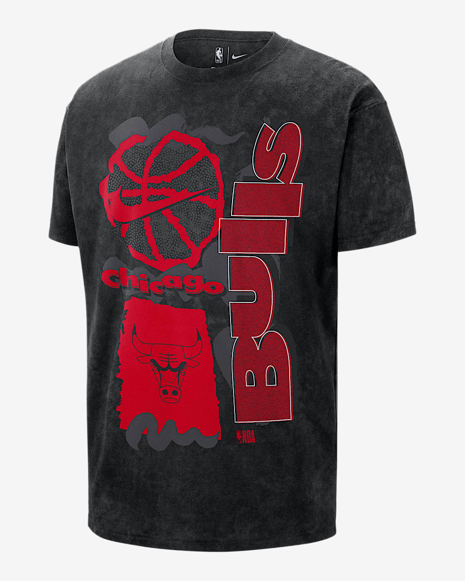 Chicago Bulls Courtside Men's Nike NBA Max90 T-Shirt - Black/Black