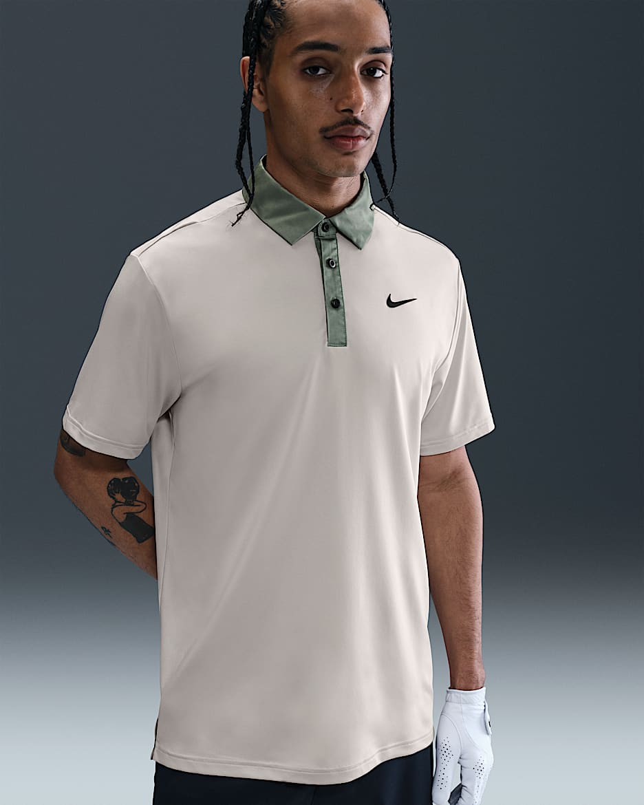 Nike Tour Men's Dri-FIT Golf Polo - Light Orewood Brown/Clay Green/Black