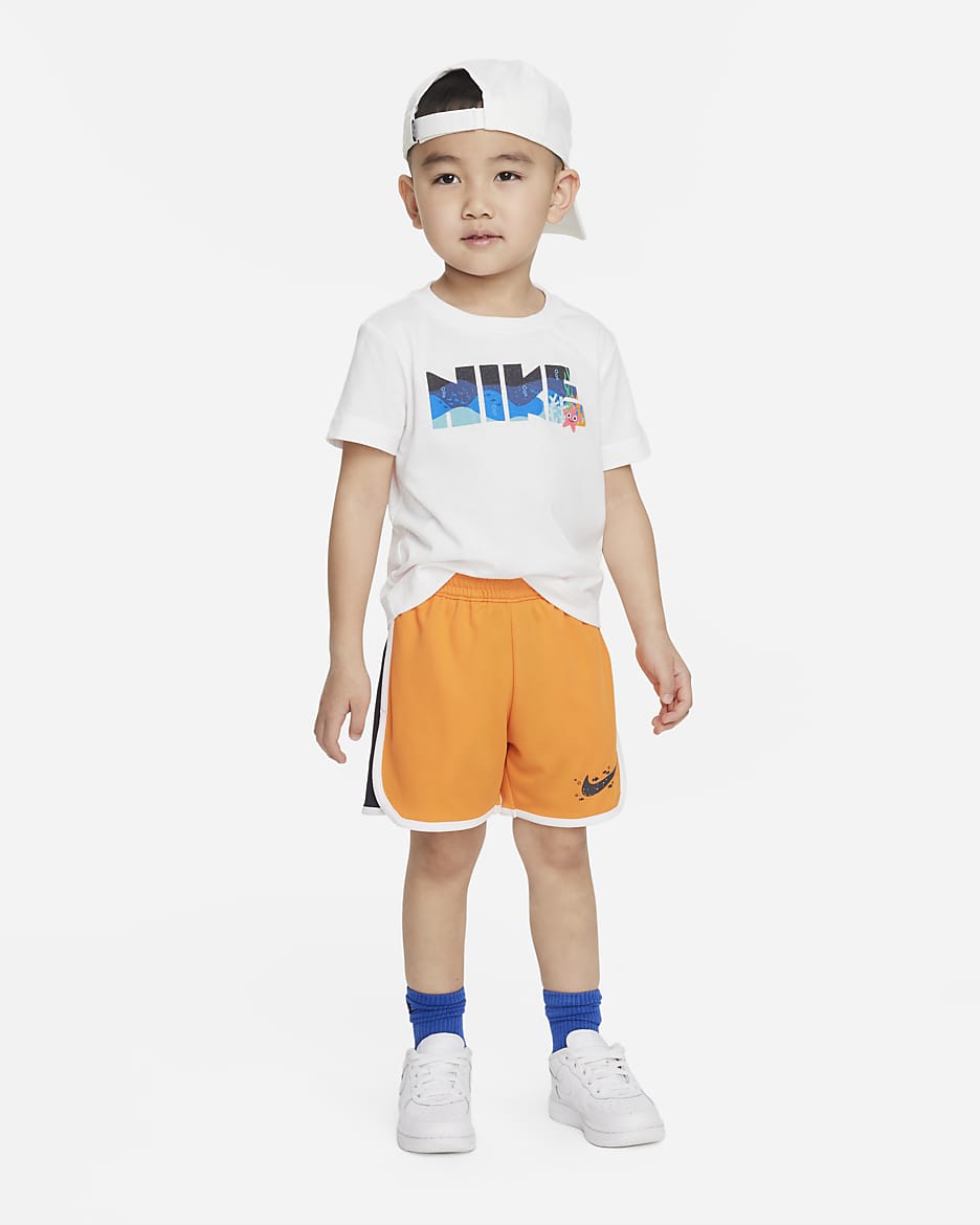 Nike Sportswear Coral Reef Mesh Shorts Set Toddler 2-Piece Set - Vivid Orange