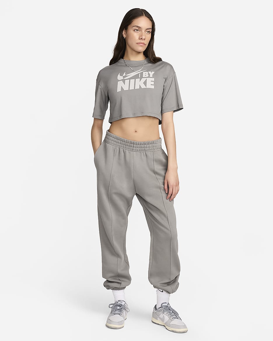 Nike Sportswear Women's Cropped T-Shirt - Flat Pewter/Light Iron Ore