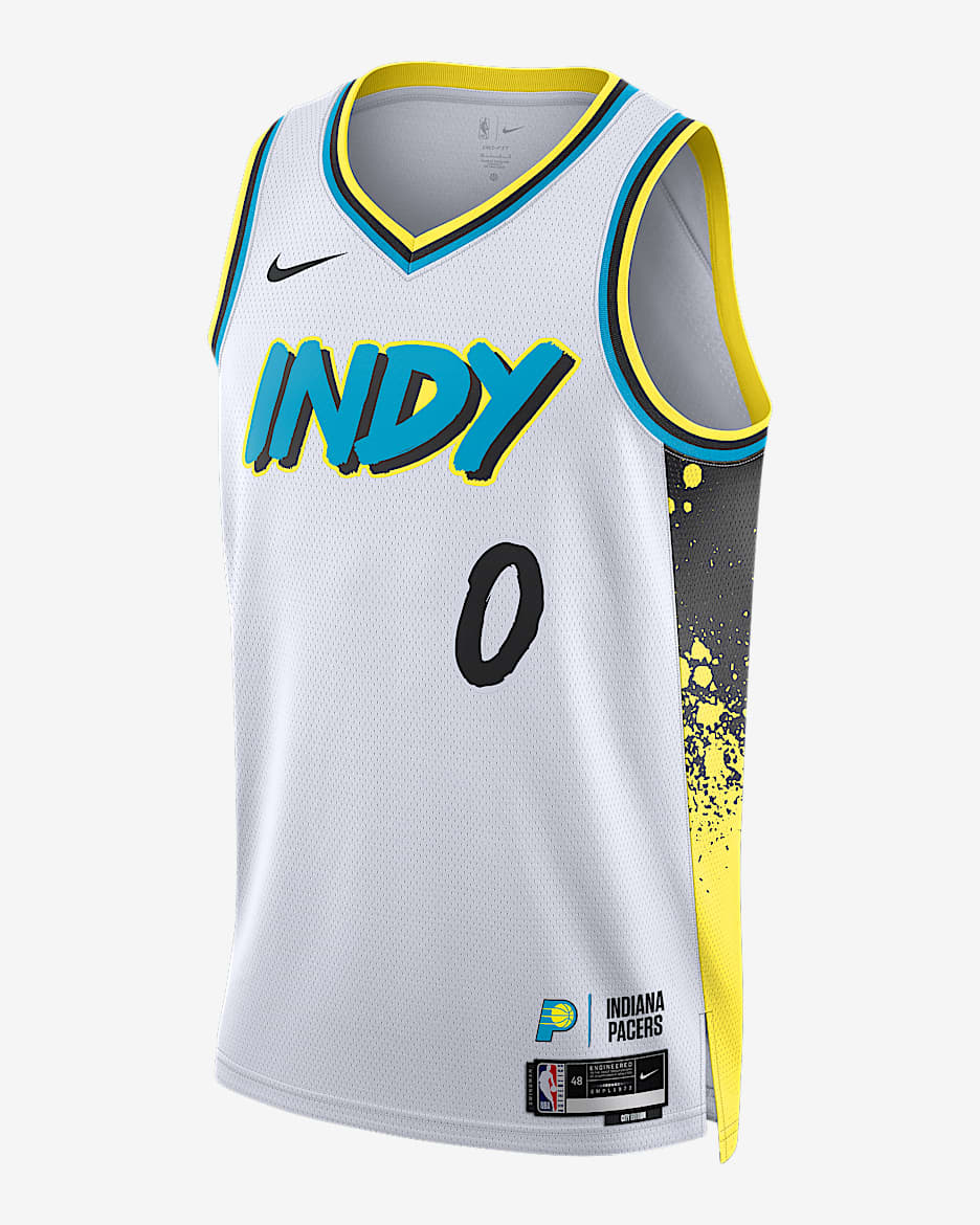 Jersey Nike Dri-FIT de la NBA Swingman para hombre Tyrese Haliburton Indiana Pacers 2024/25 City Edition - Blanco