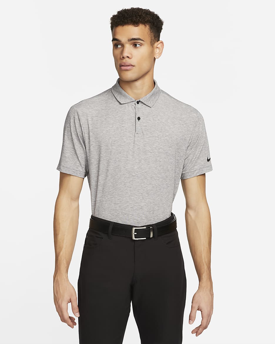 Nike Dri-FIT Tour Men's Heathered Golf Polo - Black/Black