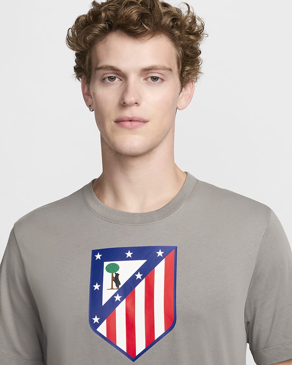 Atlético Madrid Men's Nike Football T-Shirt - Flat Pewter