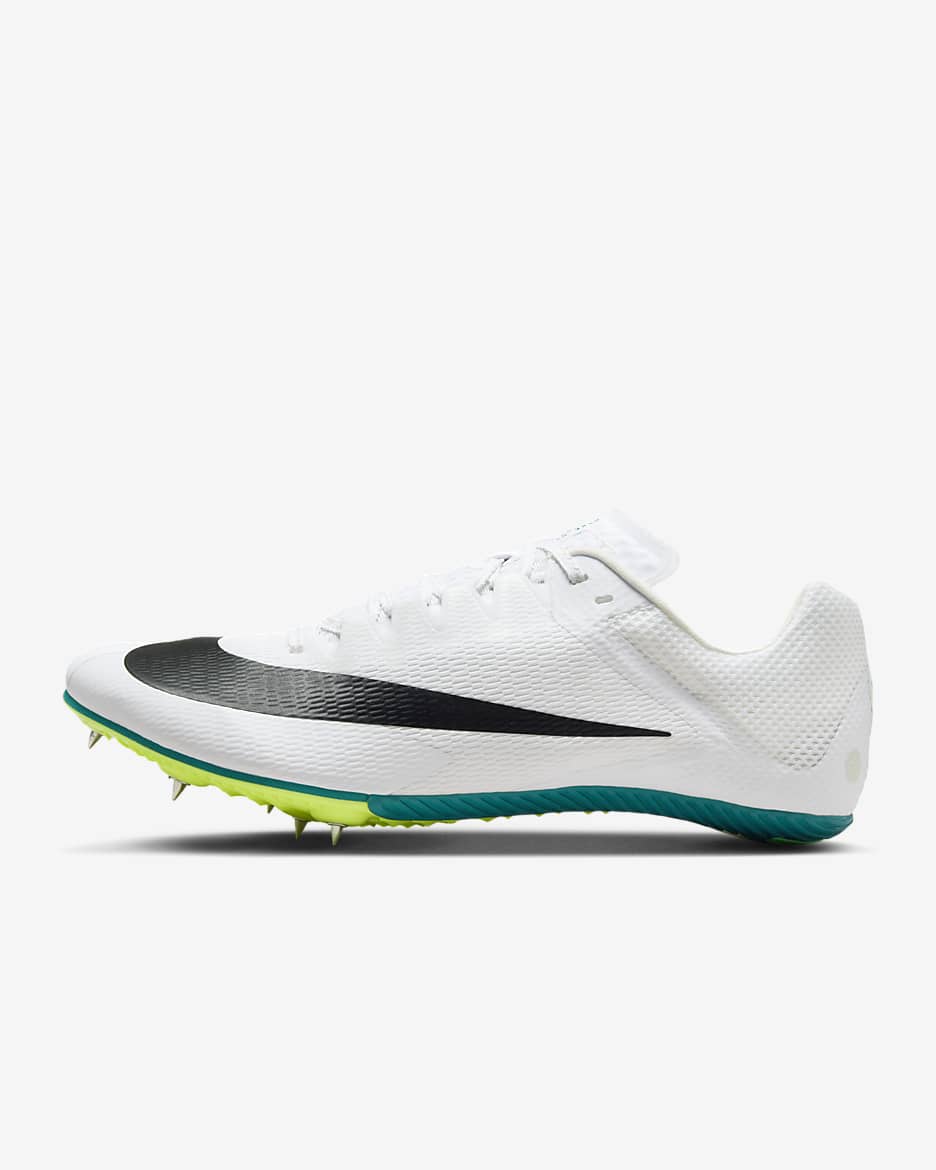 Tenis de atletismo con clavos para carreras rápidas Nike Zoom Rival - Blanco/Abeto brillante/Verde vapor/Negro