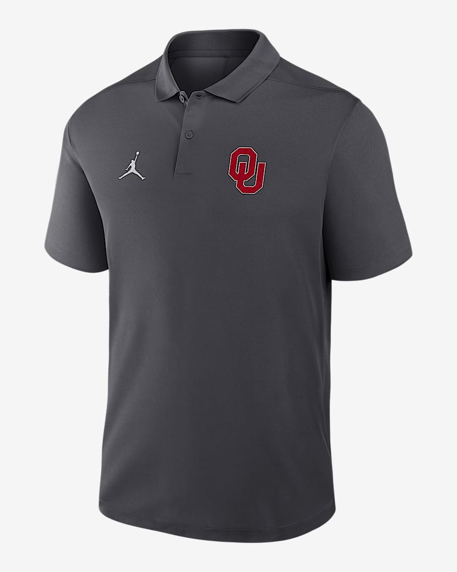 Oklahoma Primetime Victory Primary Logo Men's Nike Dri-FIT College Polo - Anthracite