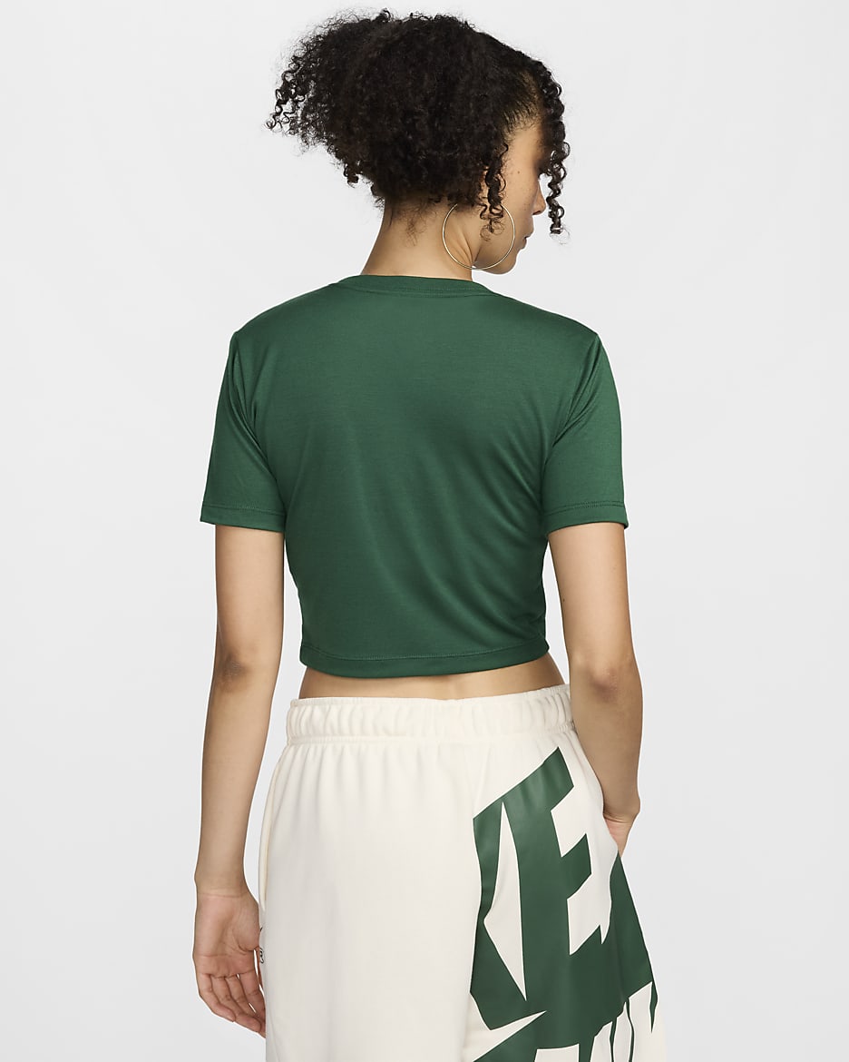 Nike Sportswear Essential Women's Slim Cropped T-Shirt - Gorge Green/Sail