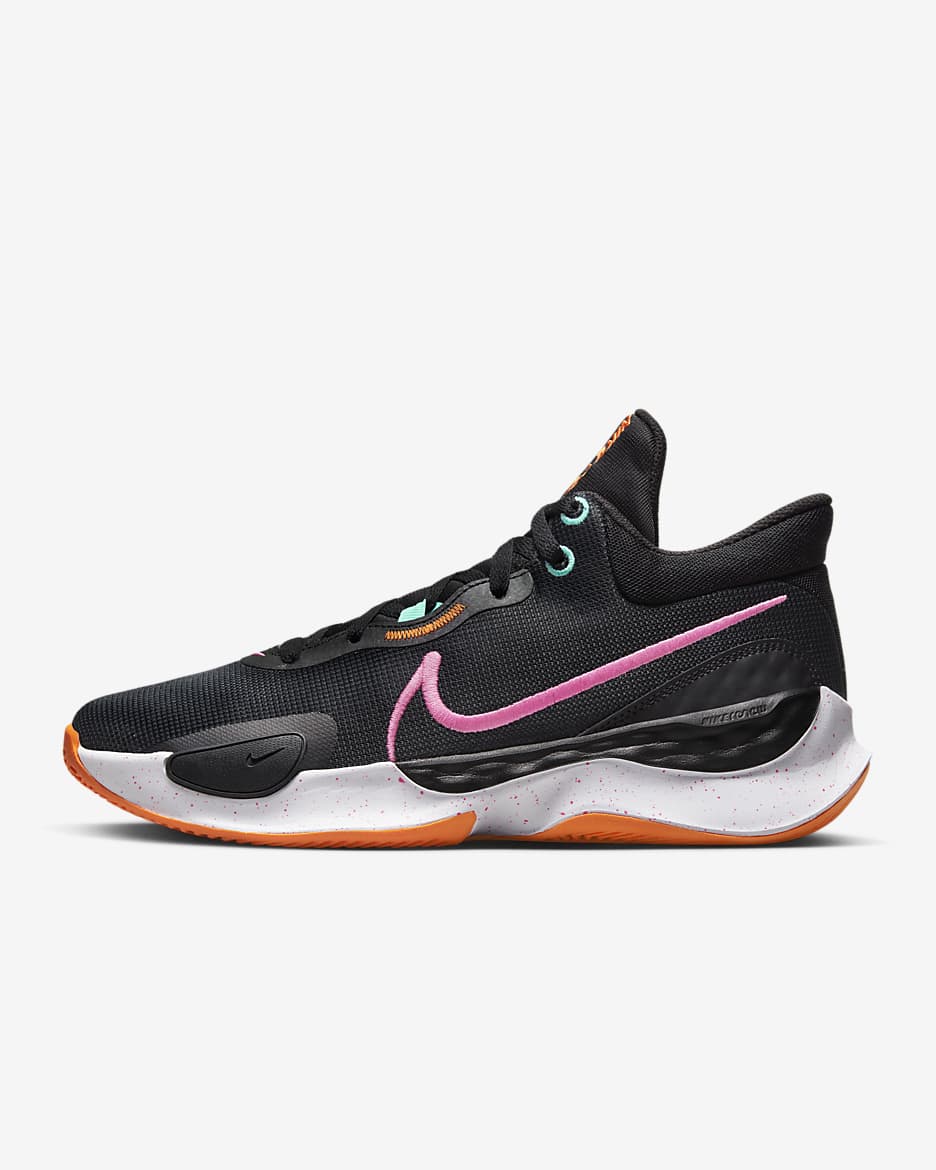 Nike Elevate 3 basketsko - Svart/Anthracite/Brilliant Orange/Pink Spell