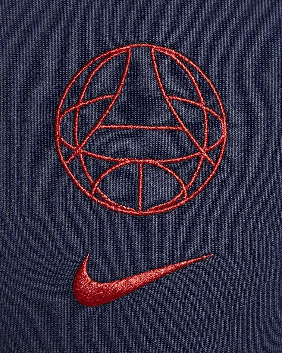 Paris Saint-Germain Standard Issue Men's Nike Soccer Pullover Hoodie - Midnight Navy/University Red/University Red