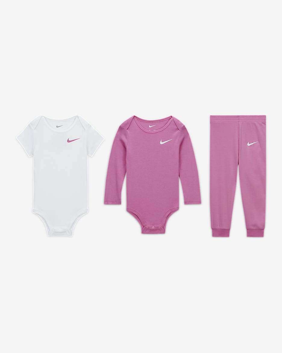 Nike Essentials 3-Piece Pants Set Baby 3-Piece Set - Playful Pink