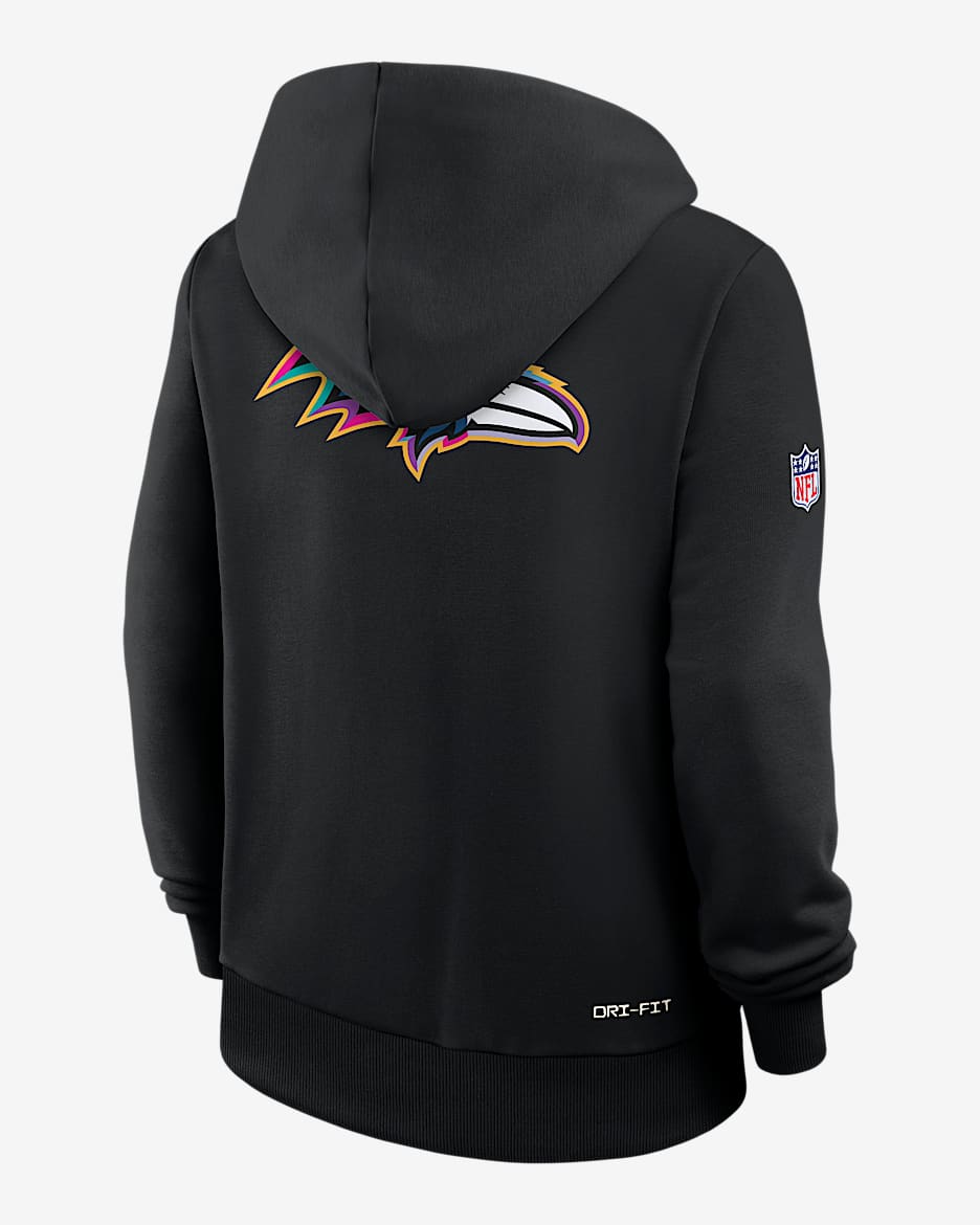 Sudadera con gorro sin cierre Nike de la NFL para mujer Baltimore Ravens Crucial Catch - Negro