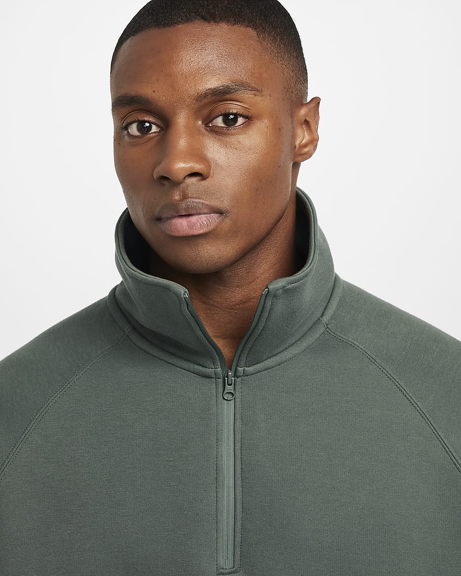 Nike Tech Fleece-Oberteil mit Halbreißverschluss (Herren) - Vintage Green/Vintage Green