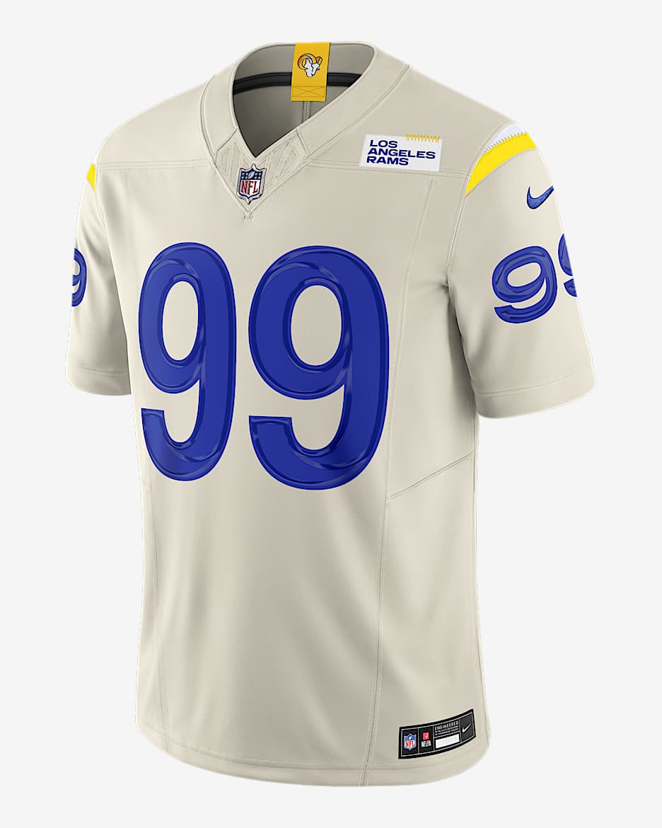 Jersey Nike Dri-FIT de la NFL Limited para hombre Aaron Donald Los Angeles Rams - Hueso claro