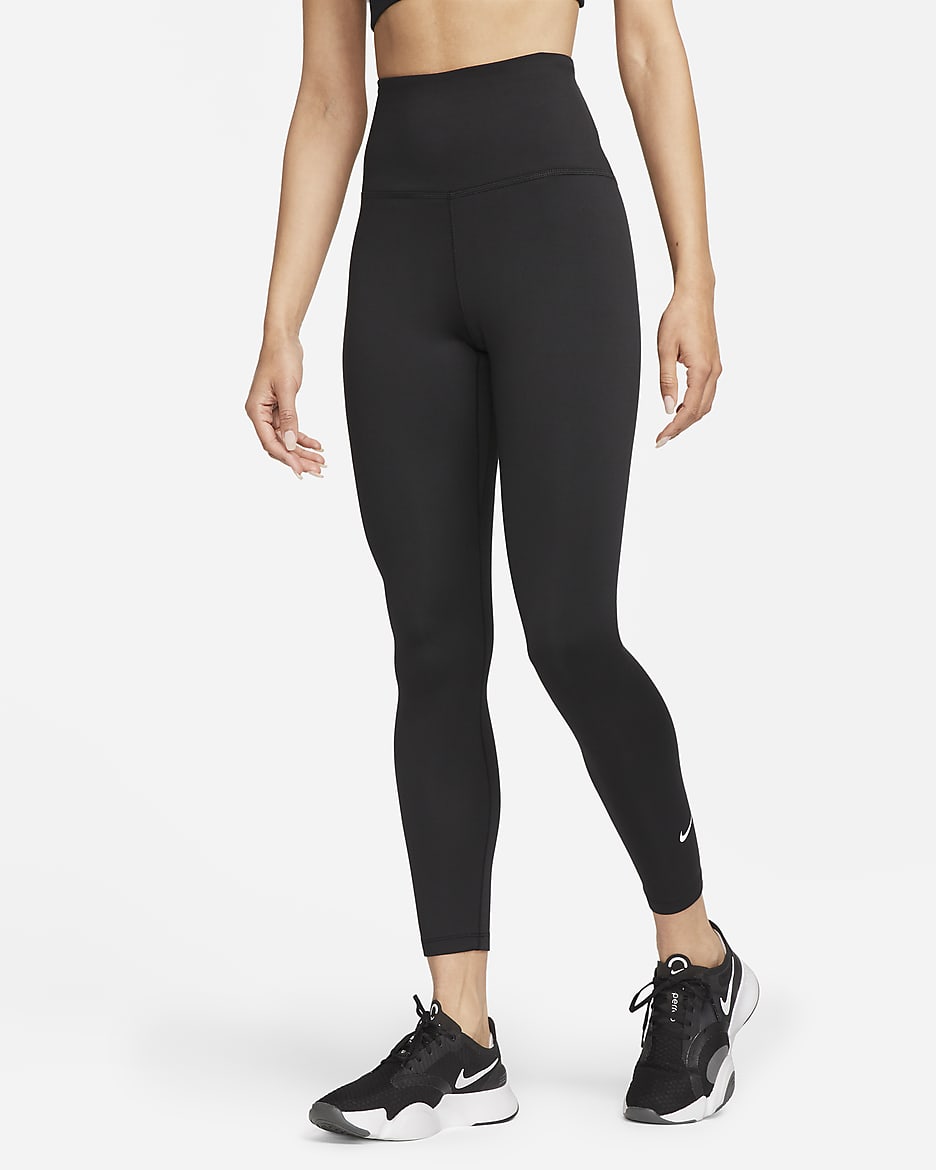 Leggings de tiro alto de 7/8 para mujer Nike Therma--FIT One - Negro/Blanco