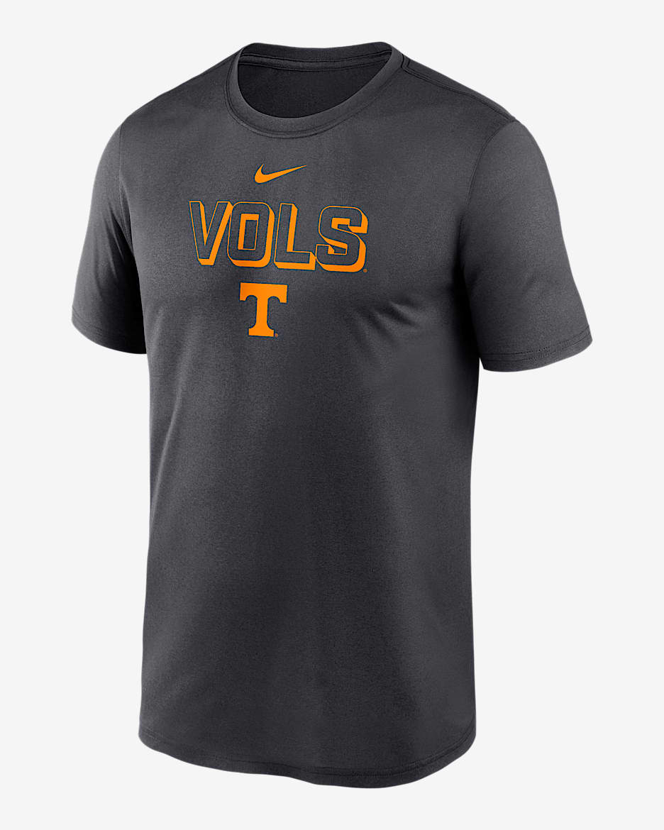 Playera universitaria Nike Dri-FIT para hombre Tennessee Sideline Legend - Antracita
