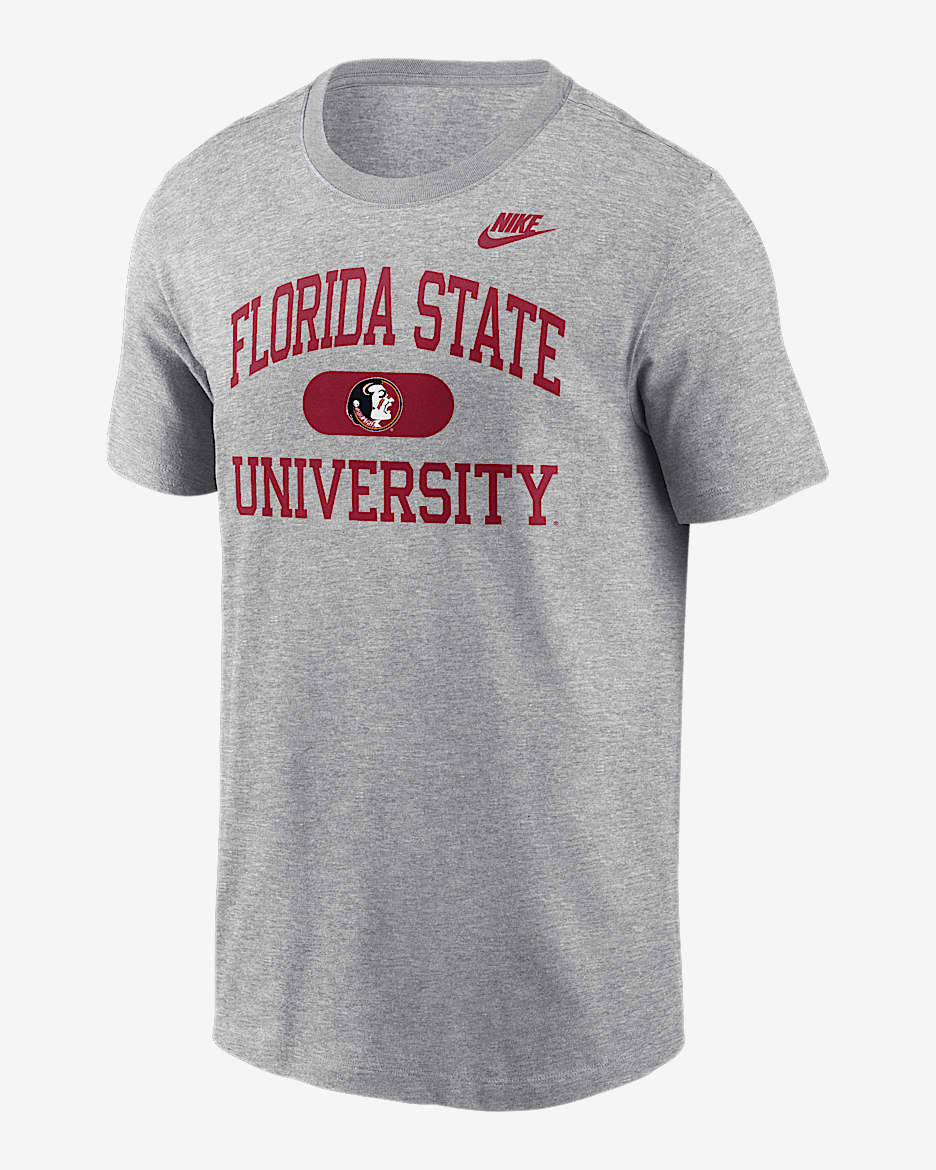 Playera universitaria Nike para hombre Florida State Legacy Alma Mater - Gris oscuro jaspeado