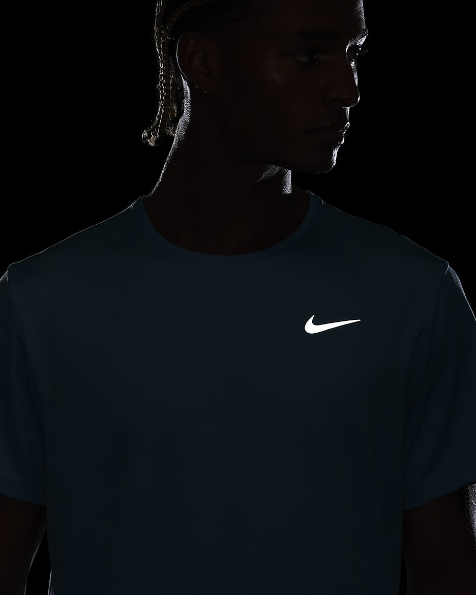 Nike Miler Dri-FIT UV rövid ujjú férfi futófelső - Denim Turquoise