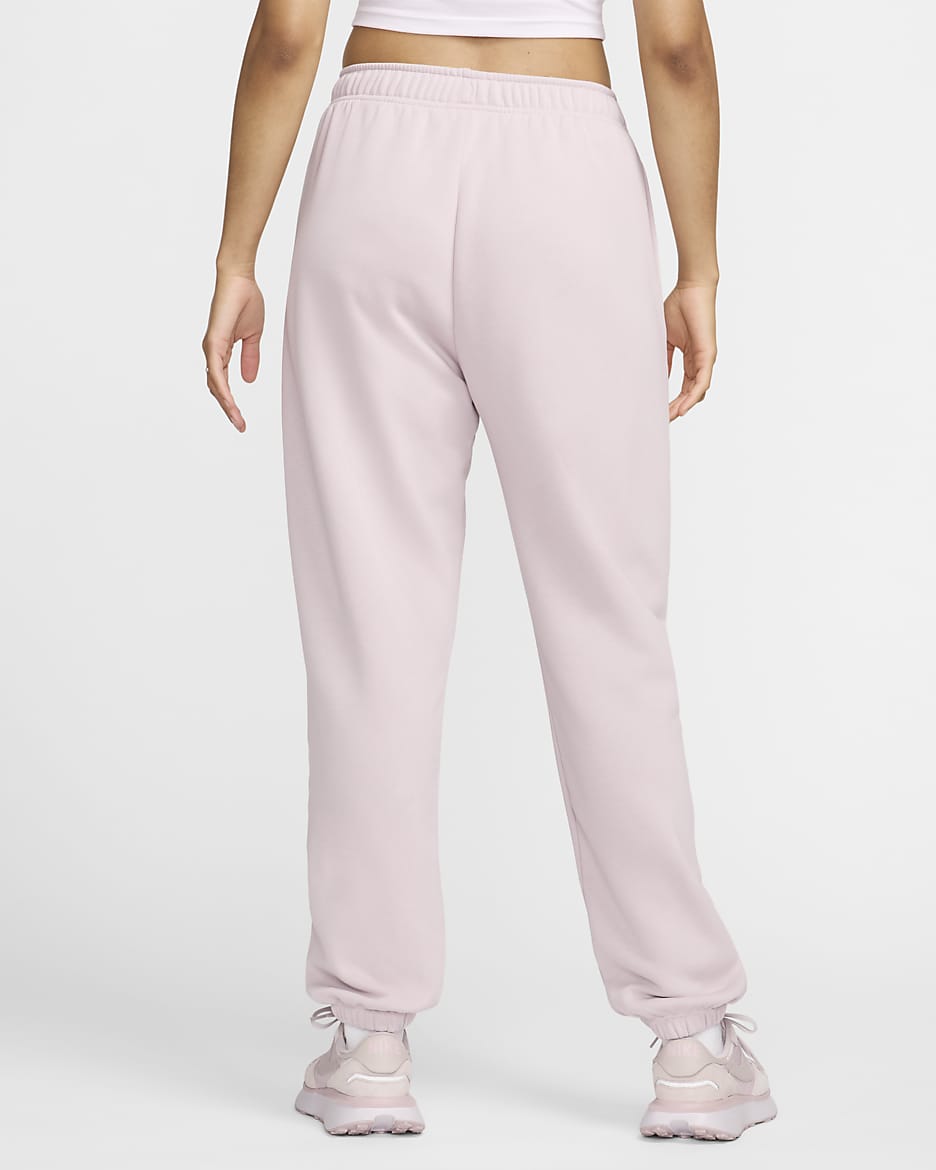 Pants de entrenamiento oversized de tiro medio para mujer Nike Sportswear Club Fleece - Violeta platino/Blanco