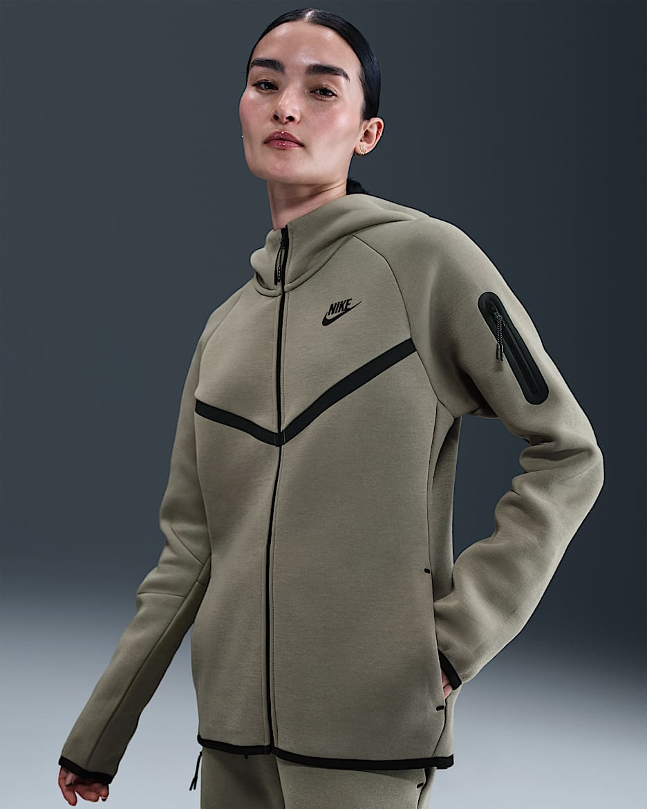 Nike Sportswear Tech Fleece Windrunner Kapuzenjacke (Damen) - Light Army/Schwarz