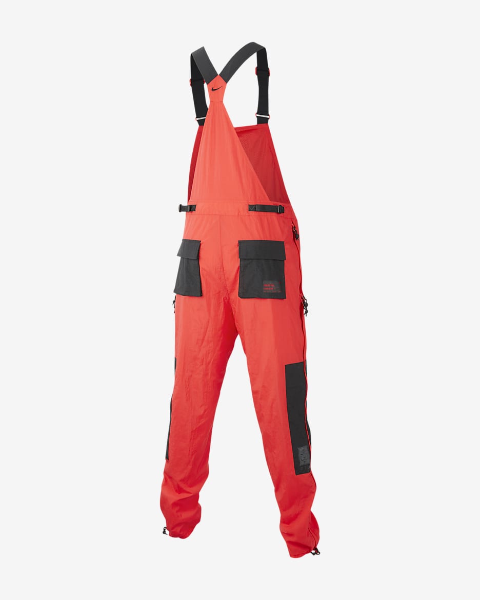 Korea Men's Woven Overalls - Global Red/Black/Black