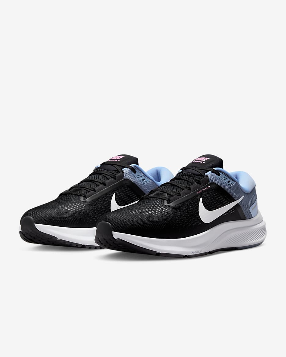 Nike Structure 24 Men's Road Running Shoes - Black/Ashen Slate/Cobalt Bliss/White