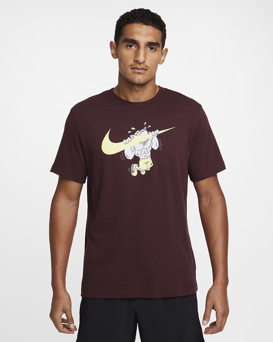 Nike Men's Dri-FIT Fitness T-Shirt - Burgundy Crush