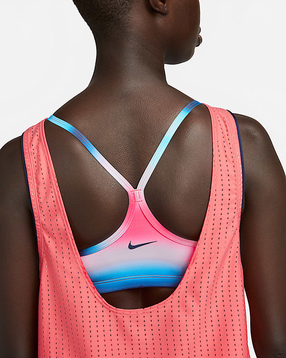 Playera tankini convertible en capas para mujer Nike Swim - Coral marino