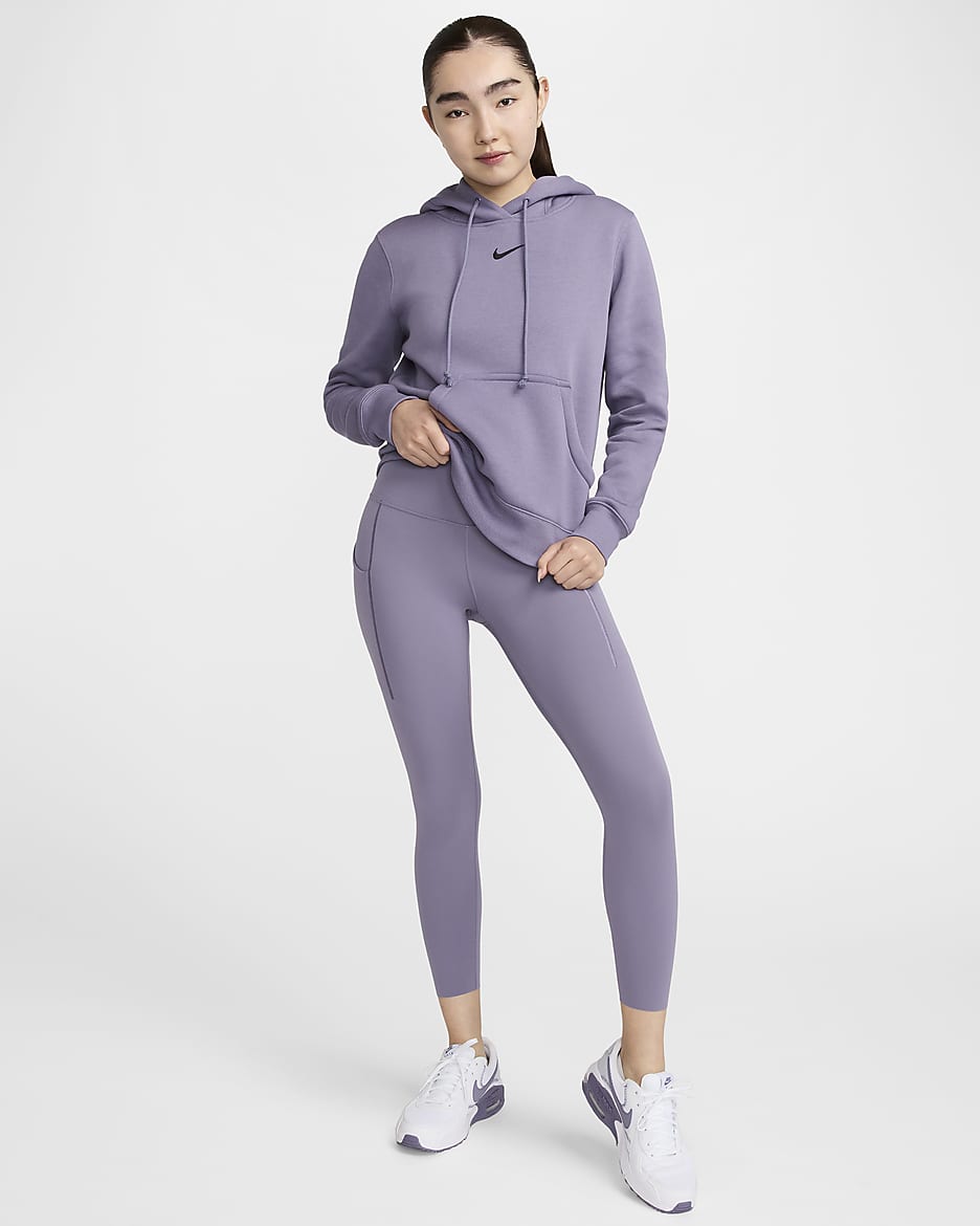 Nike Universa 女款中度支撐型高腰九分附口袋內搭褲 - Daybreak/黑色