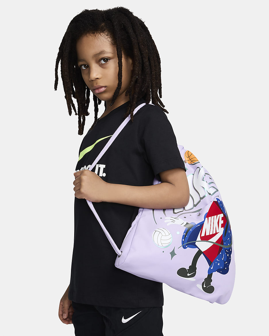 Nike Kids' Drawstring Bag (12L) - Lilac Bloom/Lilac Bloom/White