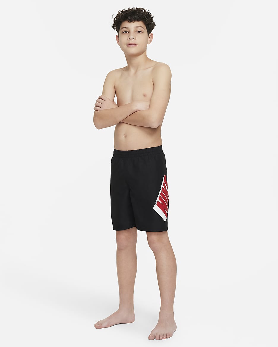 Shorts de voleibol de 18 cm para niño talla grande - Negro