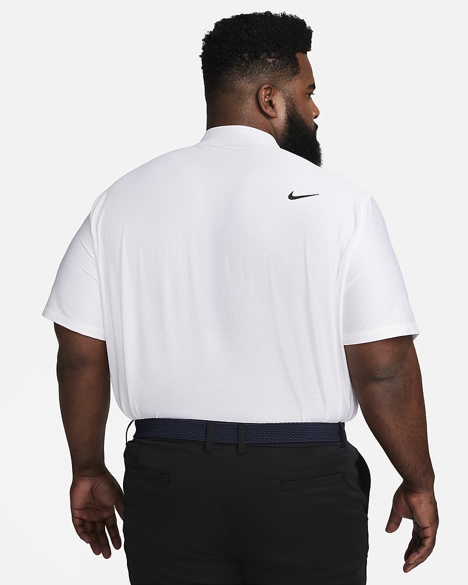 Nike Tour Dri-FIT Golf-Poloshirt für Herren - Weiß/Schwarz