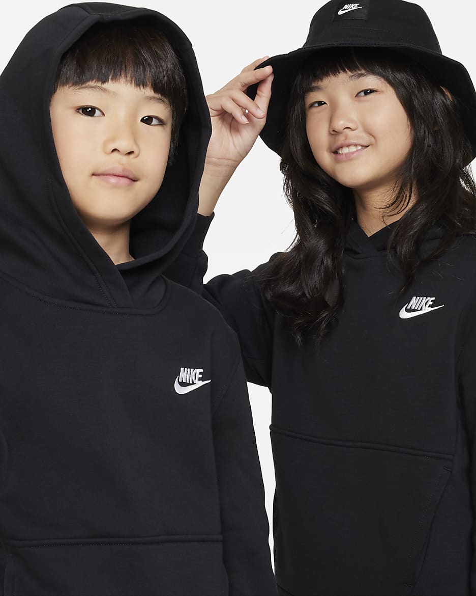 Nike Sportswear Club Fleece Hoodie für ältere Kinder - Schwarz/Weiß