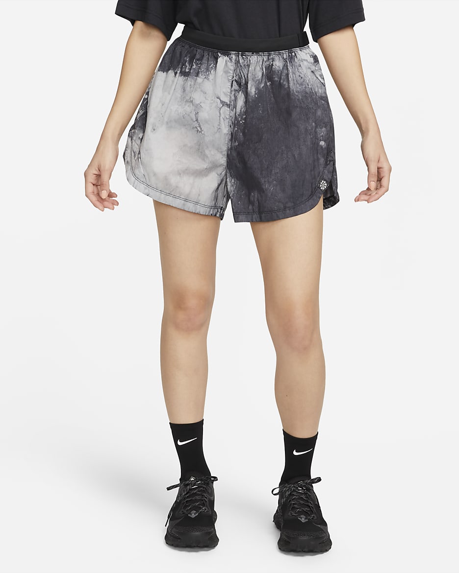 Nike Dri-FIT Repel Women's Mid-Rise 3" Brief-Lined Trail Running Shorts with Pockets - Black/Black/Photon Dust
