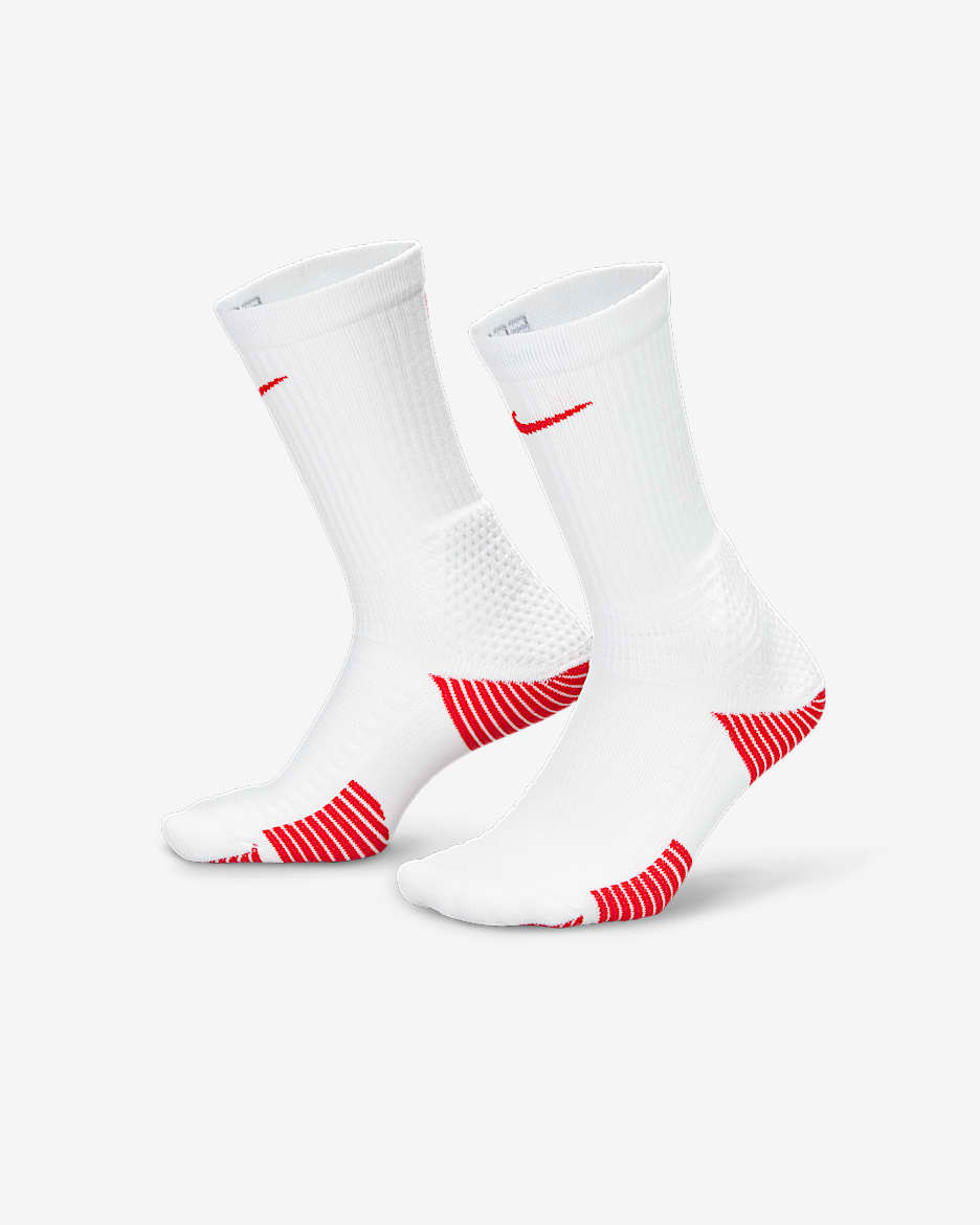 Calcetas acolchadas Nike Elite 2.0 (1 par) - Blanco/Rojo universitario/Rojo universitario