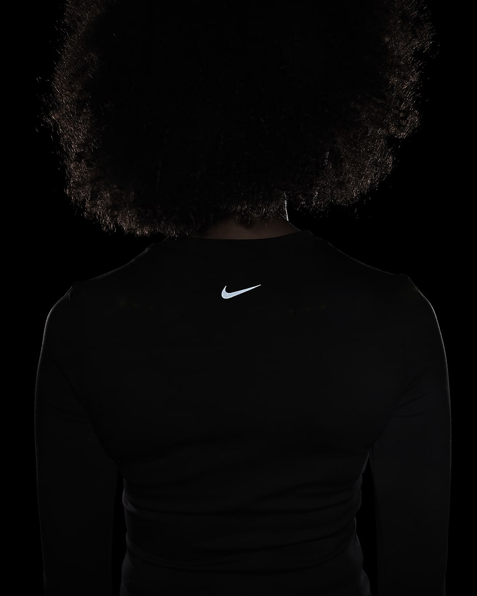 Nike One Fitted Dri-FIT Longsleeve-Oberteil für Damen - Schwarz/Schwarz/Schwarz