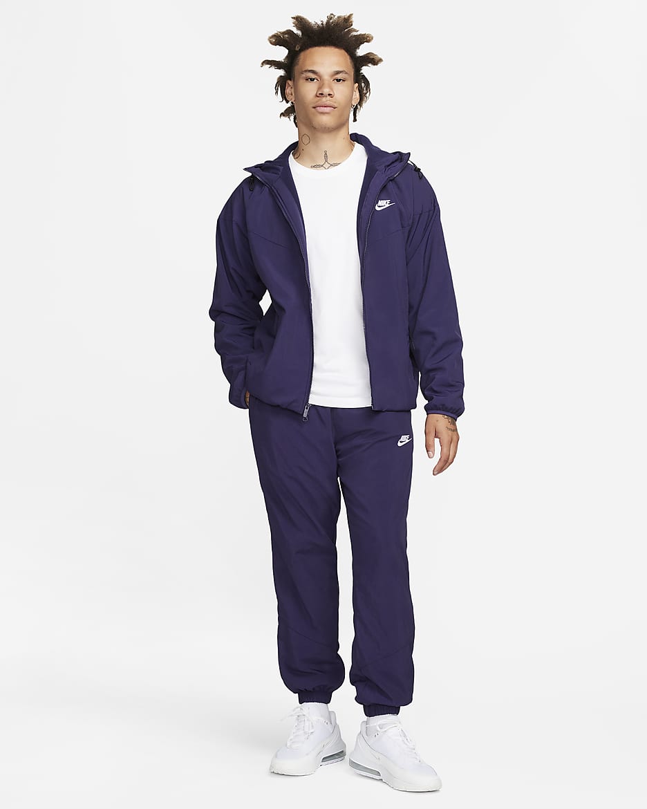 Pantalon d‘hiver tissé Nike Windrunner pour homme - Purple Ink/Blanc