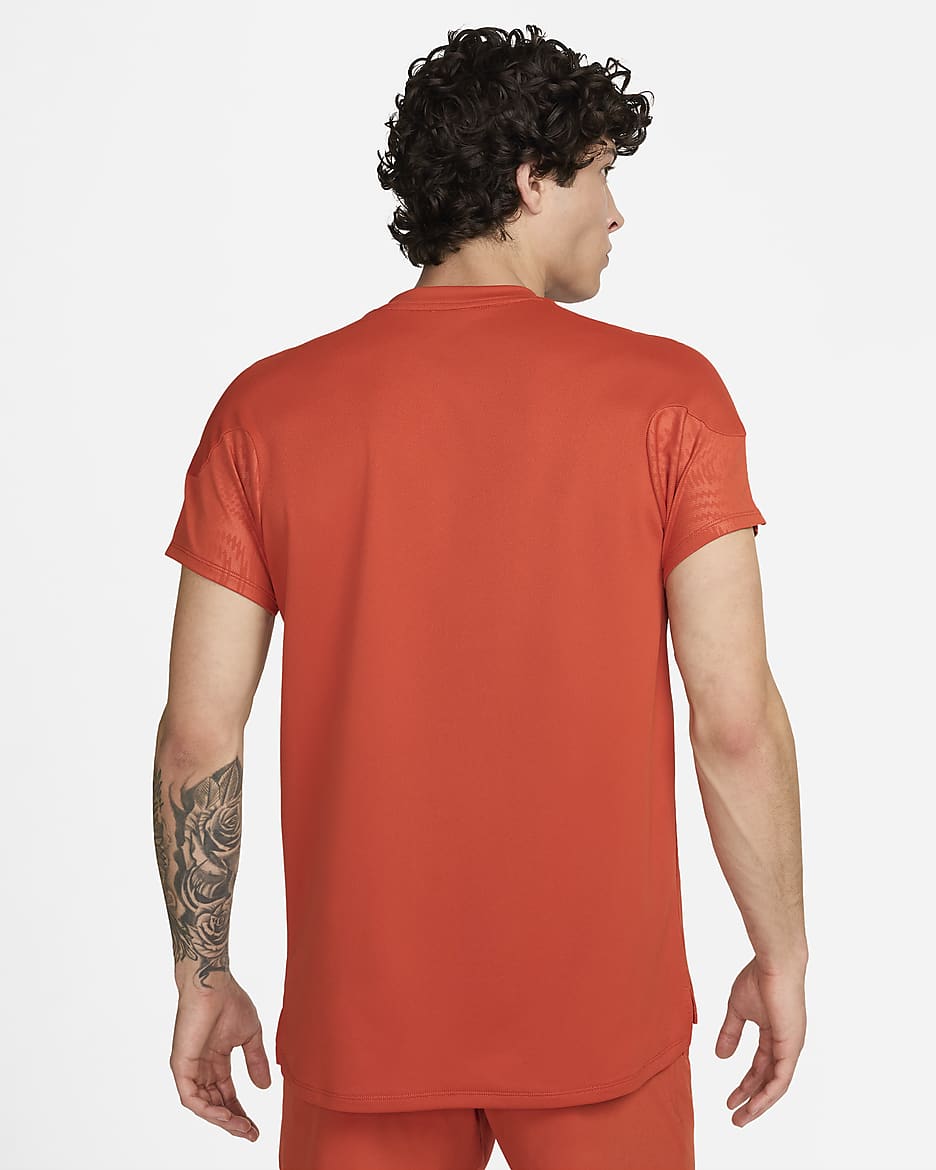 NikeCourt Slam Dri-FIT férfi teniszfelső - Rust Factor/Fehér