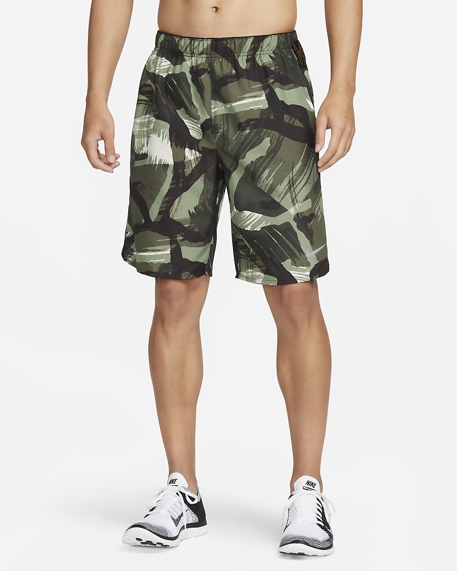 Nike Dri-FIT Challenger Men's 23cm (approx.) Unlined Versatile Shorts - Oil Green/Velvet Brown
