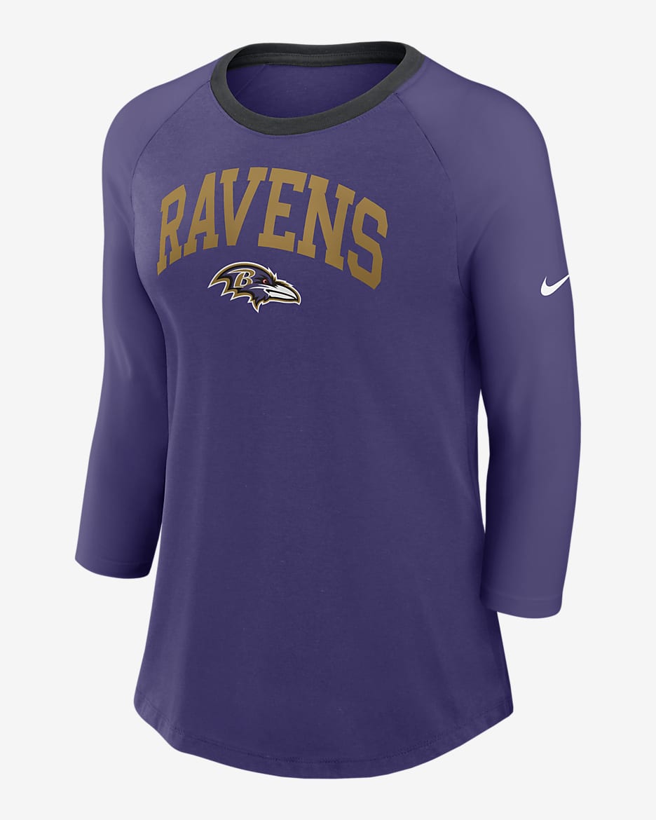 Baltimore Ravens Women's Nike NFL 3/4-Sleeve T-Shirt - Purple