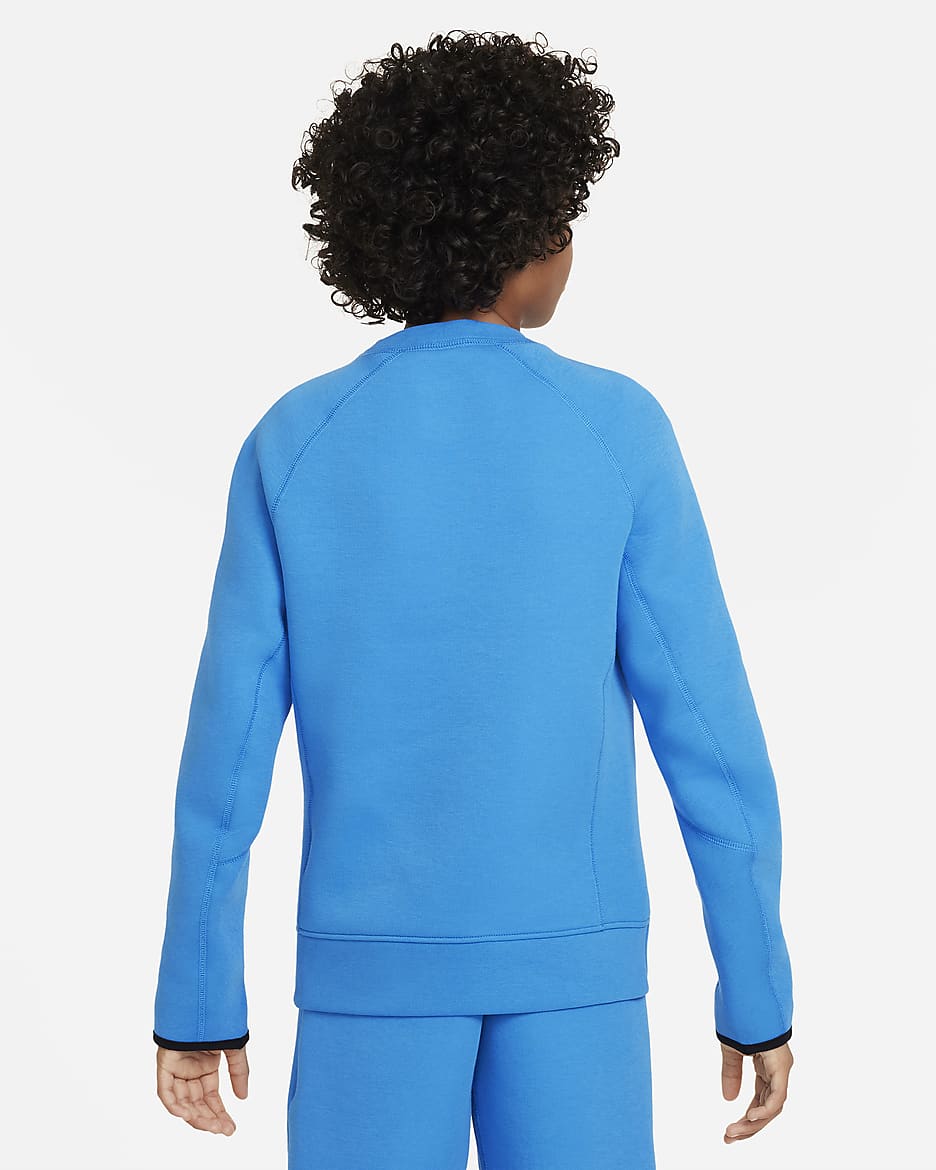 Nike Sportswear Tech Fleece Older Kids' (Boys') Sweatshirt - Light Photo Blue/Black/Black