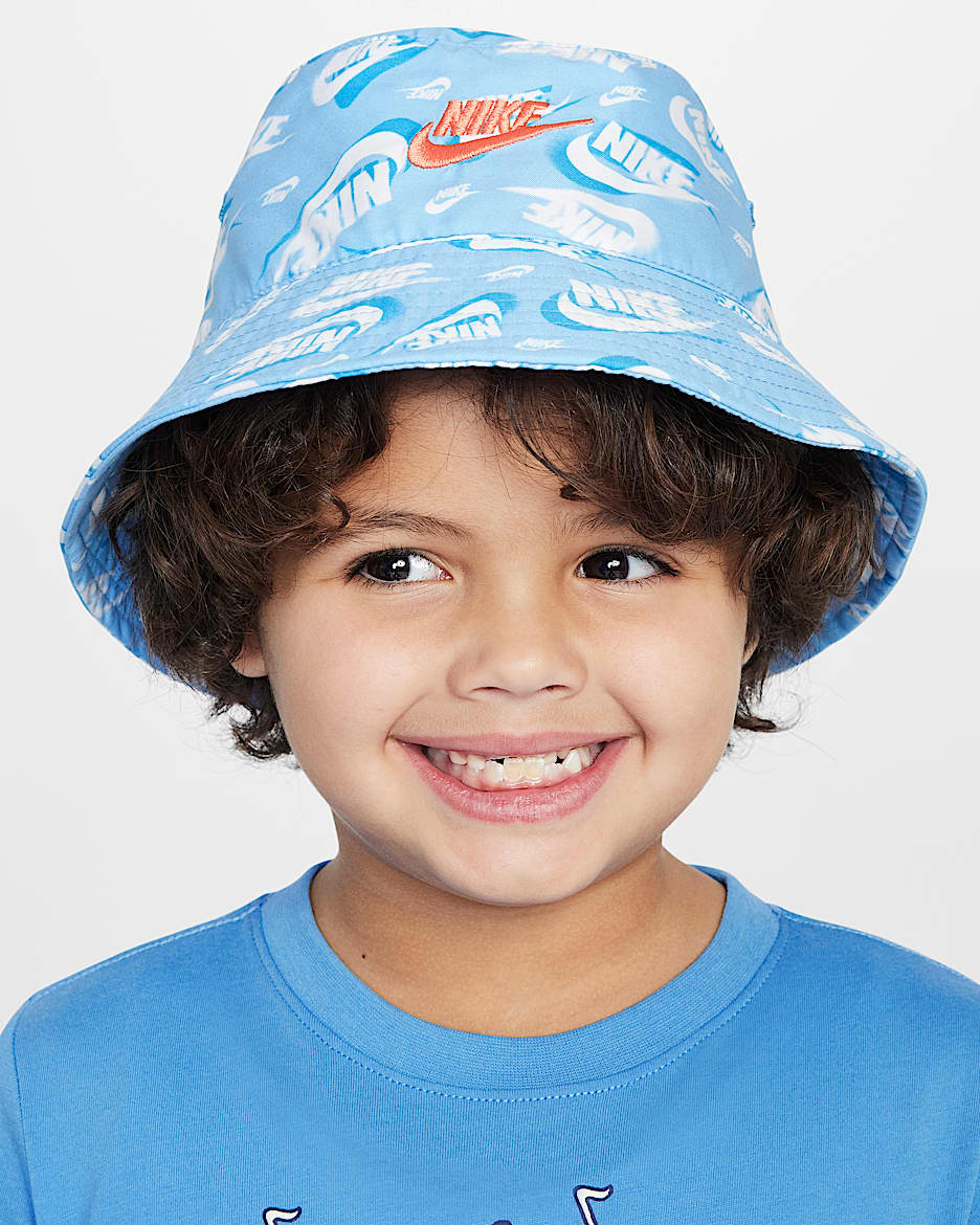 Nike UPF 40+ Futura Bucket Hat Little Kids' Hat - Psychic Blue
