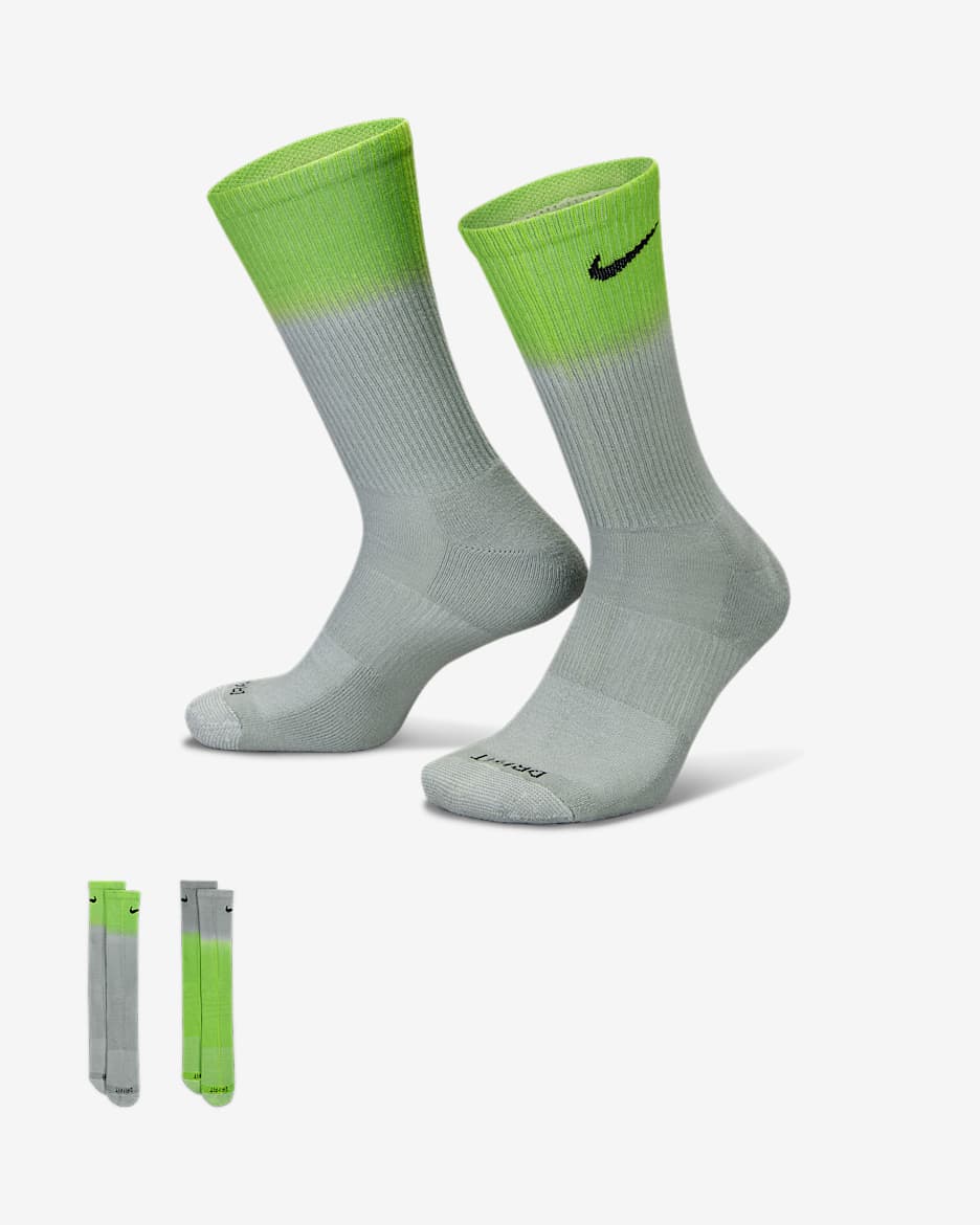 Nike Everyday Plus Cushioned Crew Socks (2 Pairs) - Multi-Color