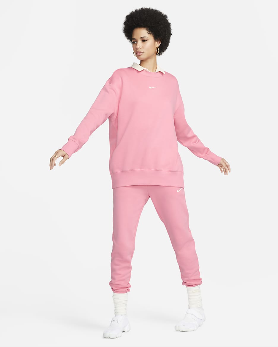 Nike Sportswear Phoenix Fleece Women's Oversized Crew-Neck Sweatshirt - Coral Chalk/Sail