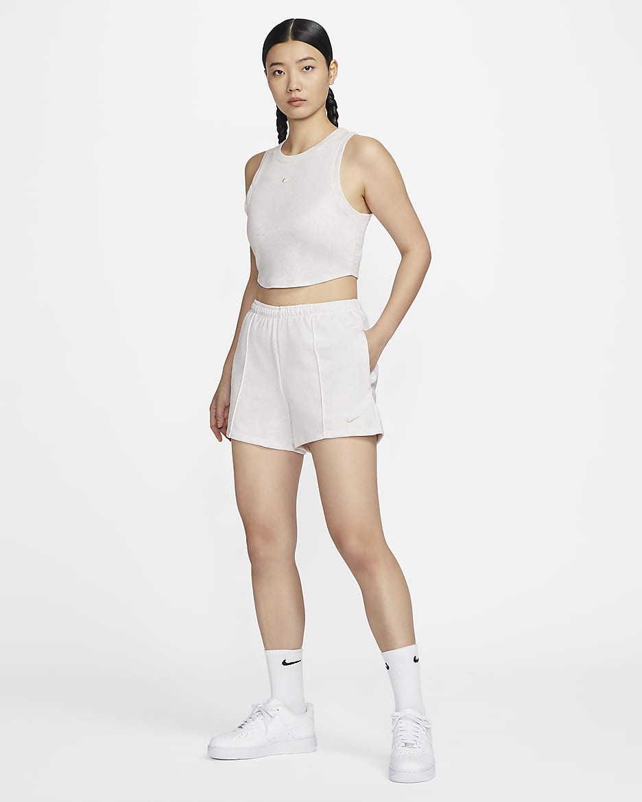 Nike Sportswear Chill Terry Women's Mid-Rise 10cm (approx.) French Terry Shorts - Birch Heather/Light Orewood Brown