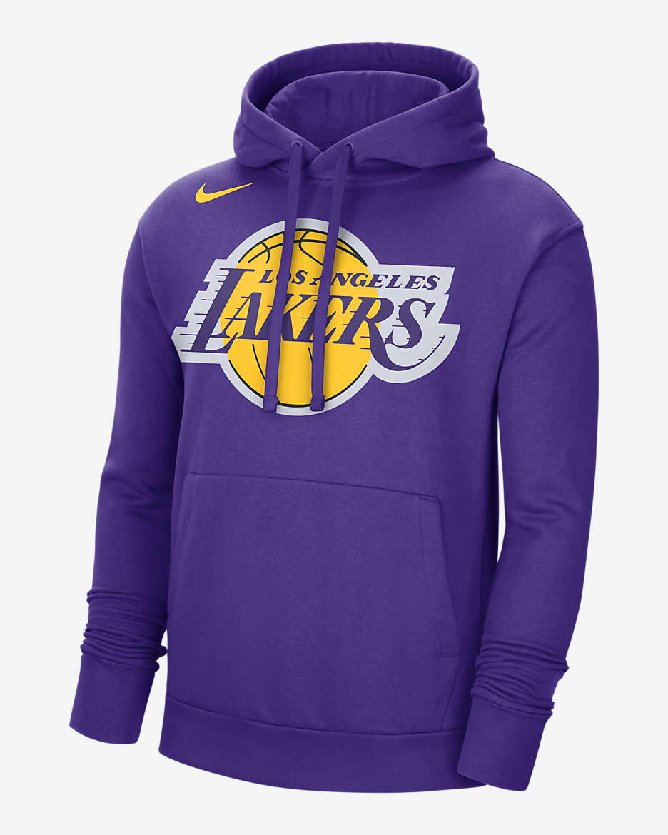 Sudadera con gorro sin cierre de tejido Fleece Nike NBA para hombre Los Angeles Lakers - Morado campo