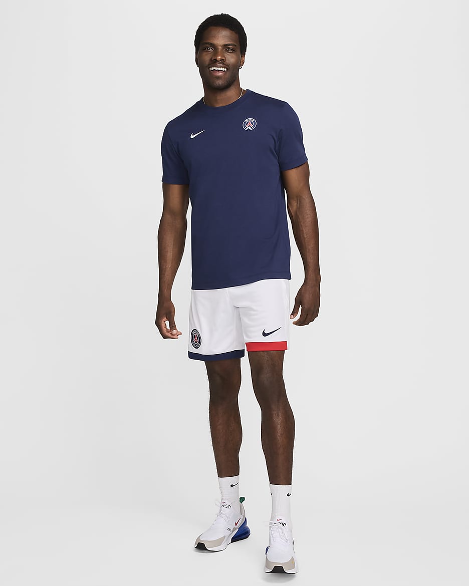 Short de foot Replica Nike Dri-FIT Paris Saint-Germain 2024/2025 Stadium Extérieur pour homme - Blanc/University Red/Midnight Navy/Midnight Navy