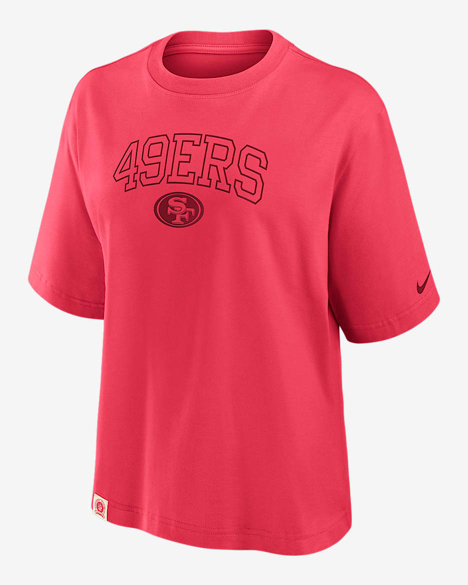 San Francisco 49ers Arch Boxy Women's Nike NFL T-Shirt - Fusion Red