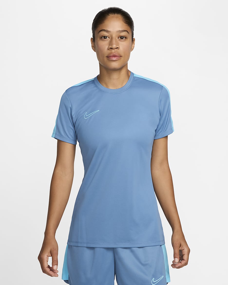 Maglia da calcio a manica corta Nike Dri-FIT Academy - Donna - Aegean Storm/Baltic Blue/Baltic Blue