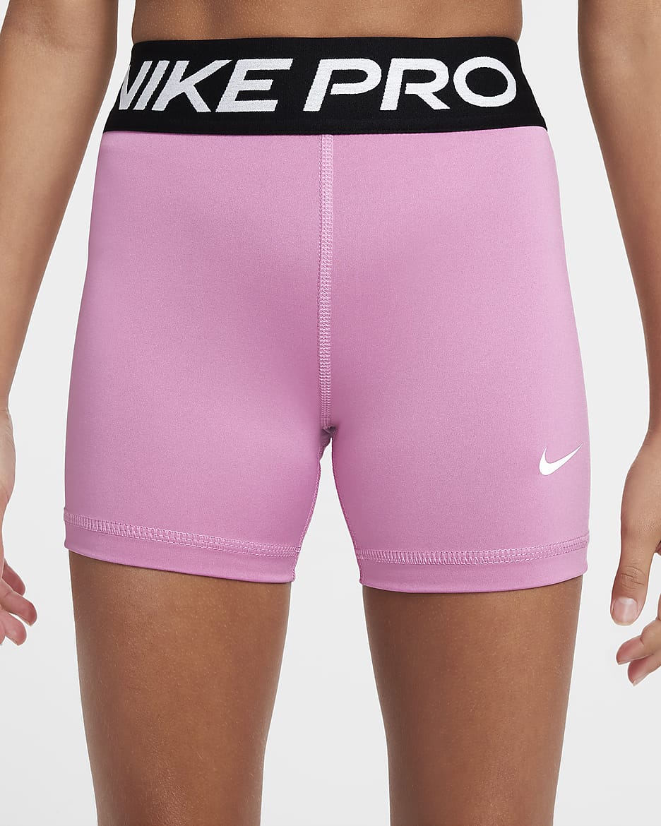 Short Nike Pro pour ado (fille) - Magic Flamingo/Blanc