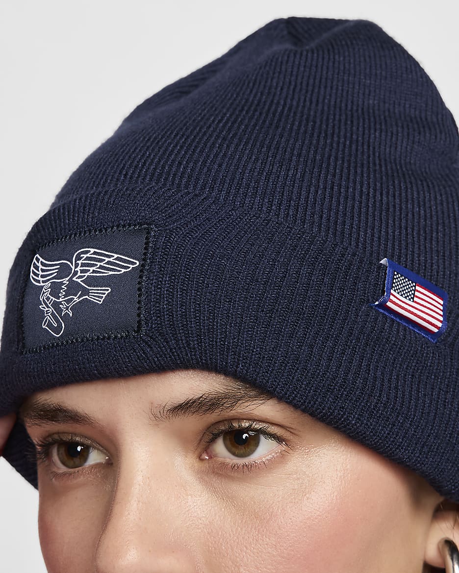 USA Terra Nike Beanie - Obsidian/Weiß