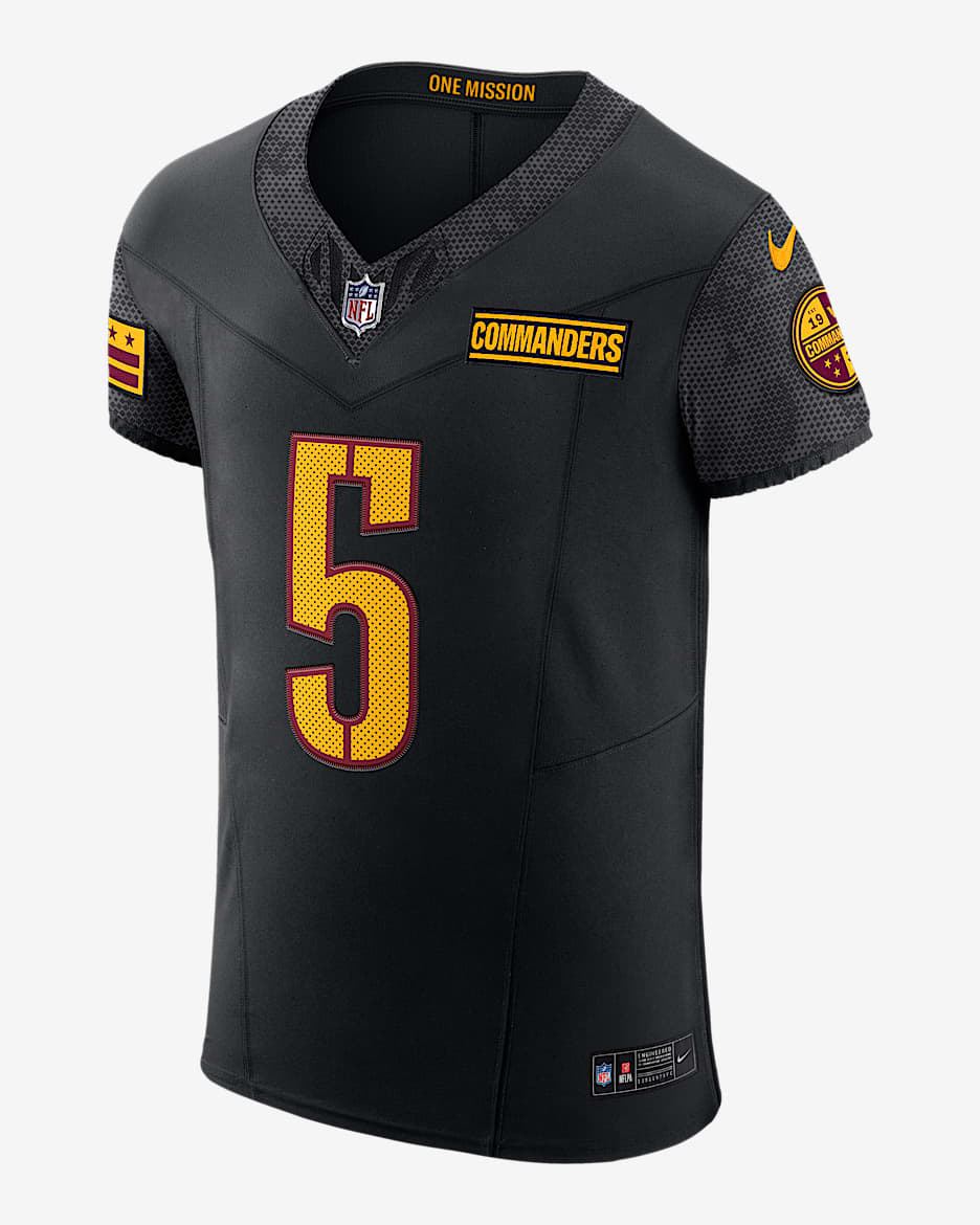 Jayden Daniels Washington Commanders Men's Nike Dri-FIT NFL Elite Jersey - Black